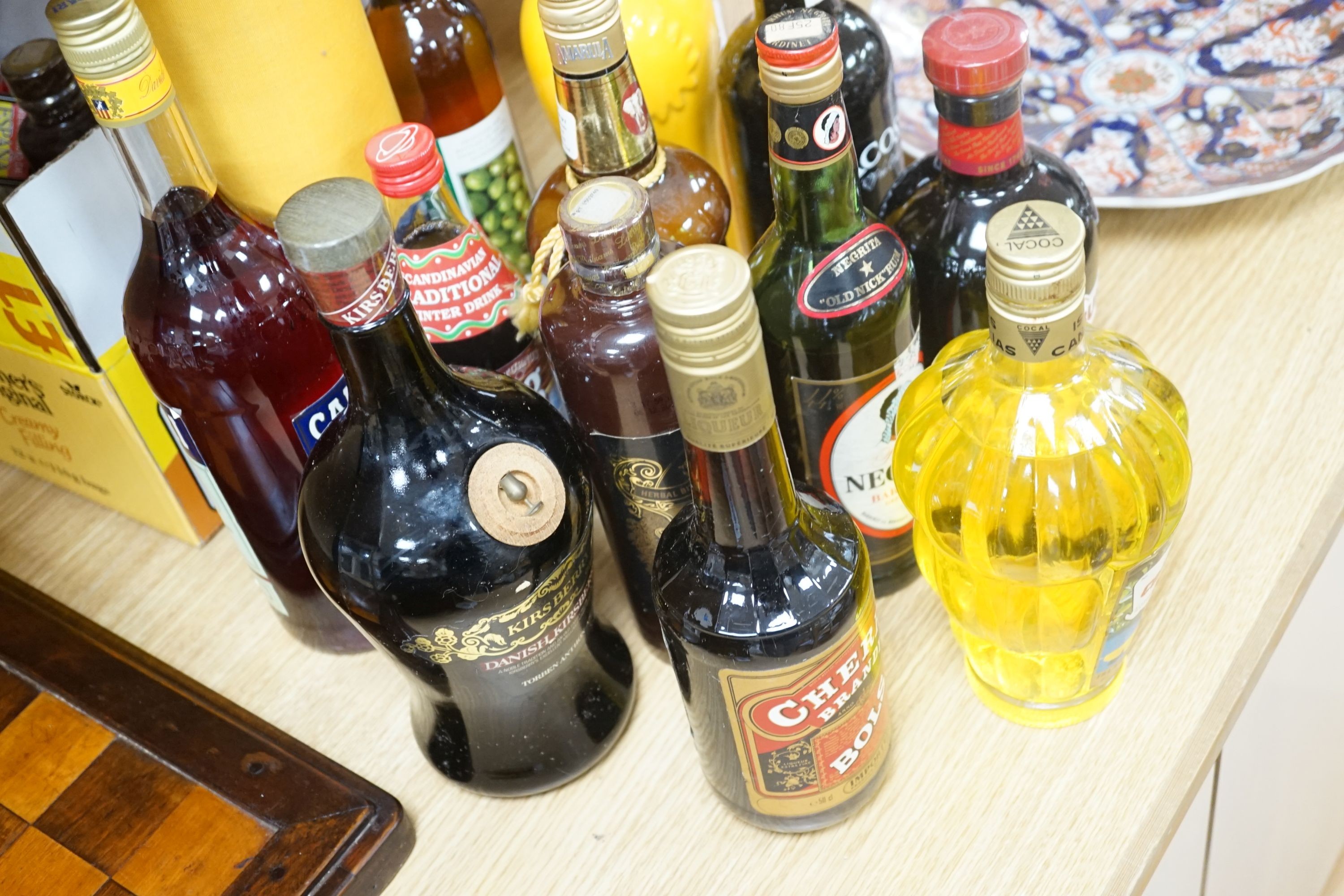 An assortment of liqueurs and miniatures
